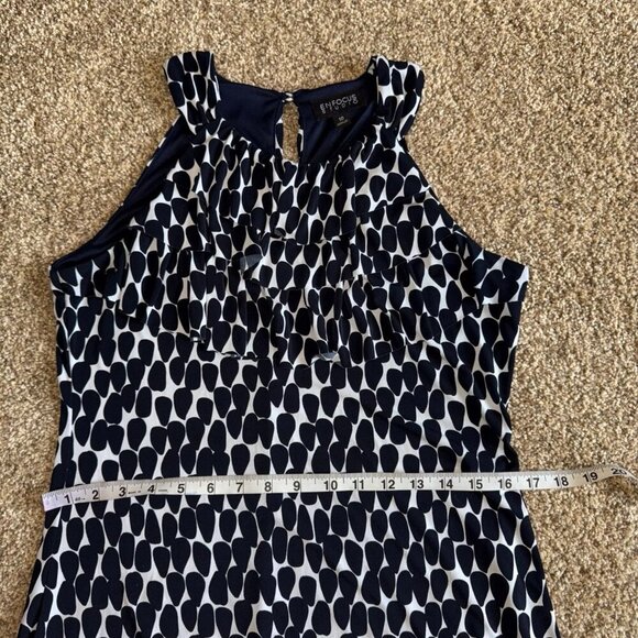 Enfocus Studio black and white sleeveless summer dress with ruffles on bodice - Picture 9 of 11